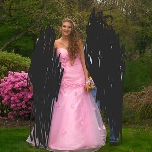 Prom Dress pink flowers sz 2